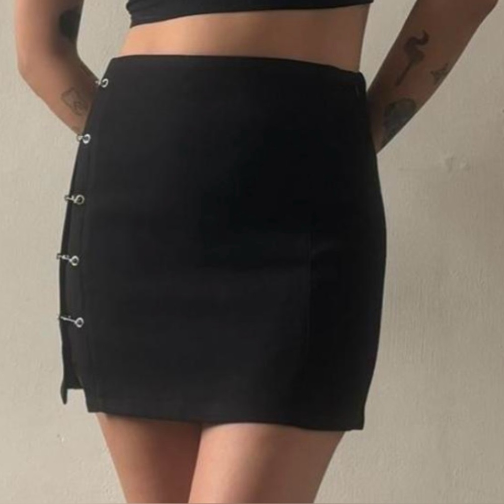 Cider Grunge Black Mini Skirt